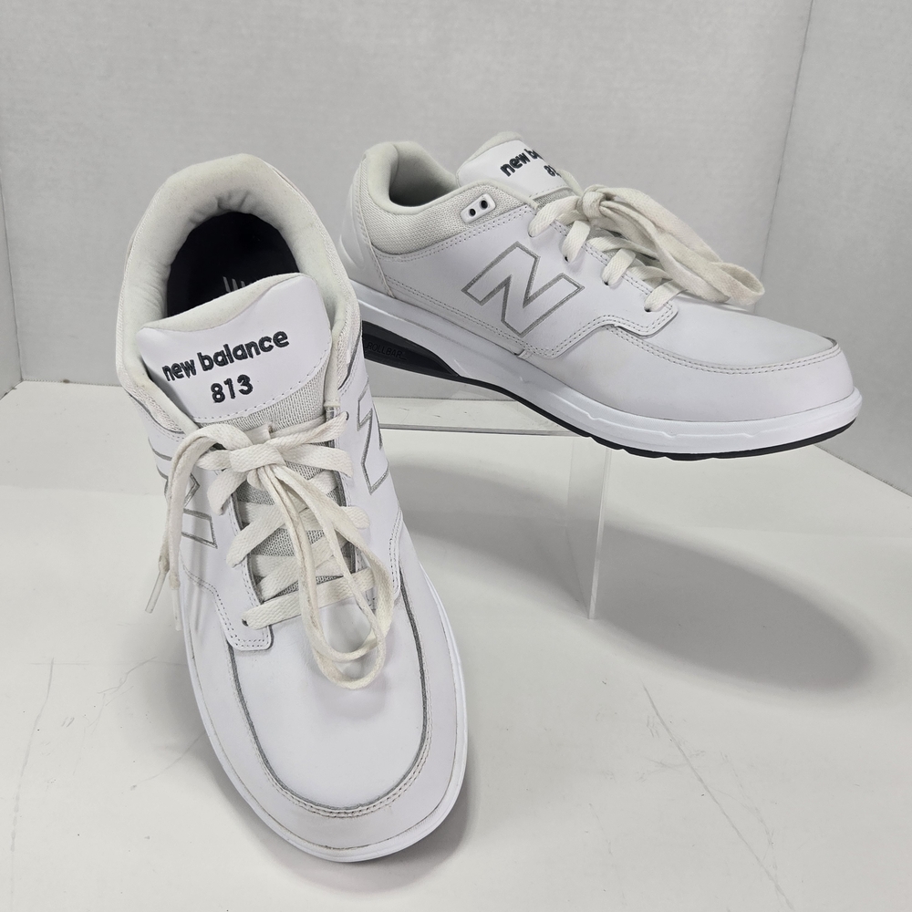 New Balance 813 V1 All White Leather Walking Sneakers Men's Size 11.5 11 1/2
